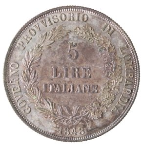  5 Lire 1848, AG; gr: ... 