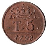  5 Tornesi 1798, CU;   Mont. ... 