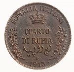  Quarto di Rupia 1913; AG; Mont. 456 RR